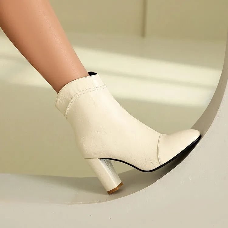 Women's Pointed Toe High Heel Ankle Boots