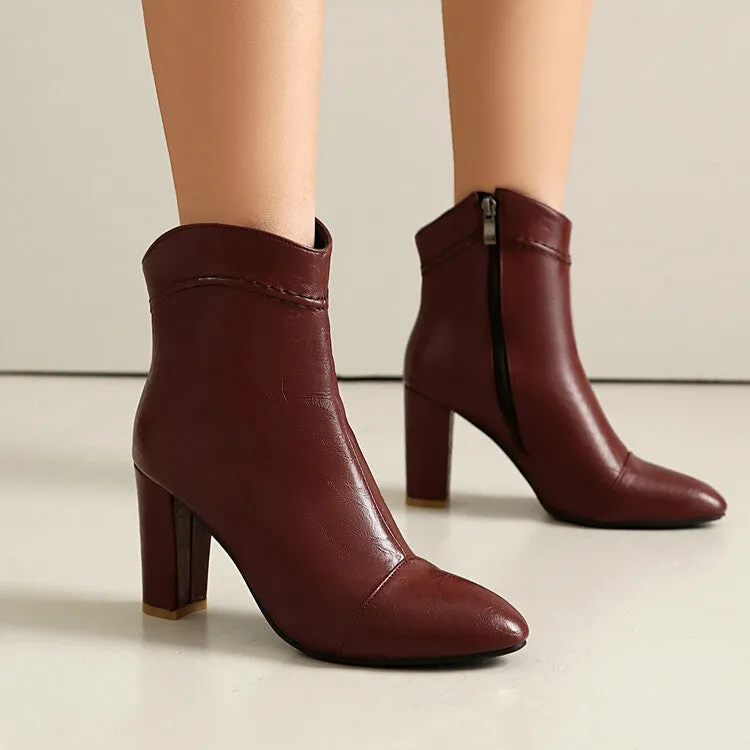 Women's Pointed Toe High Heel Ankle Boots