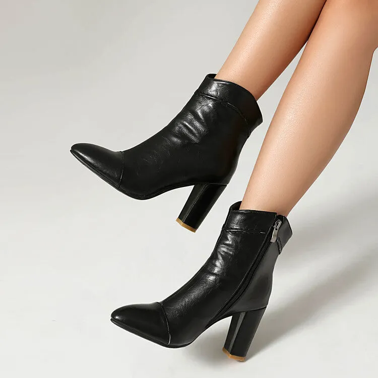 Women's Pointed Toe High Heel Ankle Boots