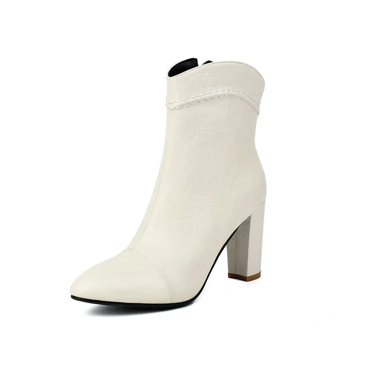 Women's Pointed Toe High Heel Ankle Boots