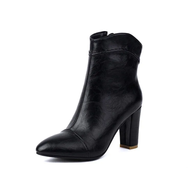 Women's Pointed Toe High Heel Ankle Boots