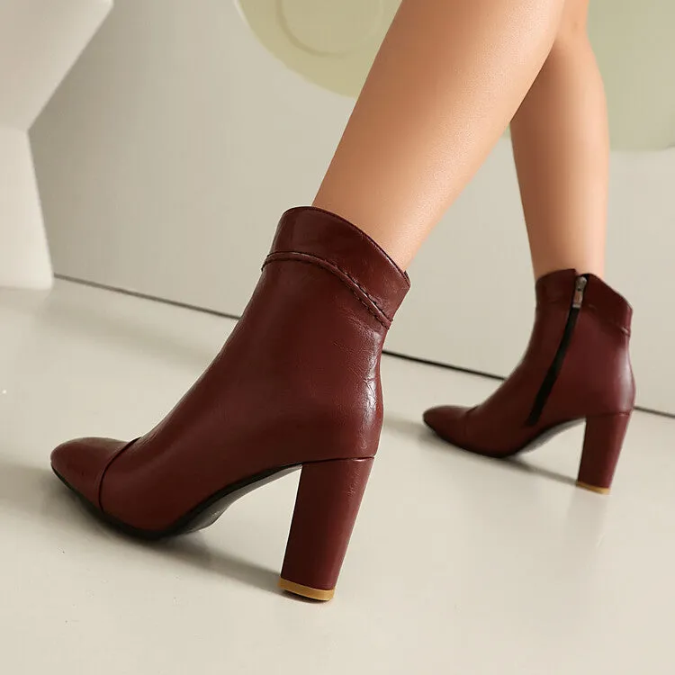 Women's Pointed Toe High Heel Ankle Boots