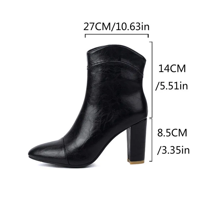 Women's Pointed Toe High Heel Ankle Boots