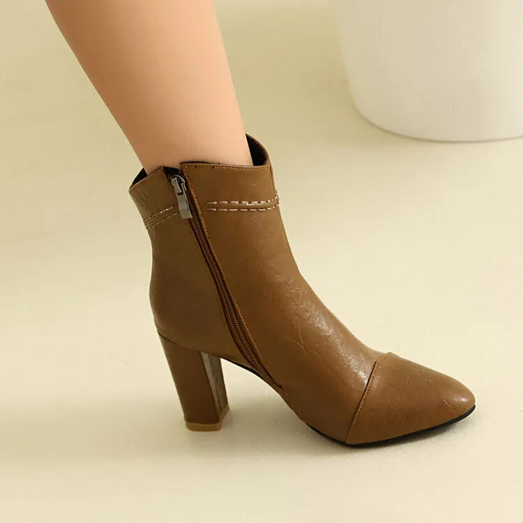 Women's Pointed Toe High Heel Ankle Boots
