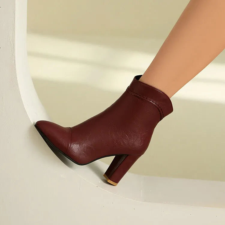 Women's Pointed Toe High Heel Ankle Boots