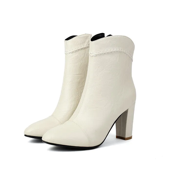 Women's Pointed Toe High Heel Ankle Boots