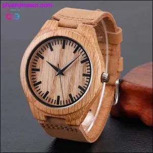 Wood Bamboo Genuine Leather Wrist Watch
