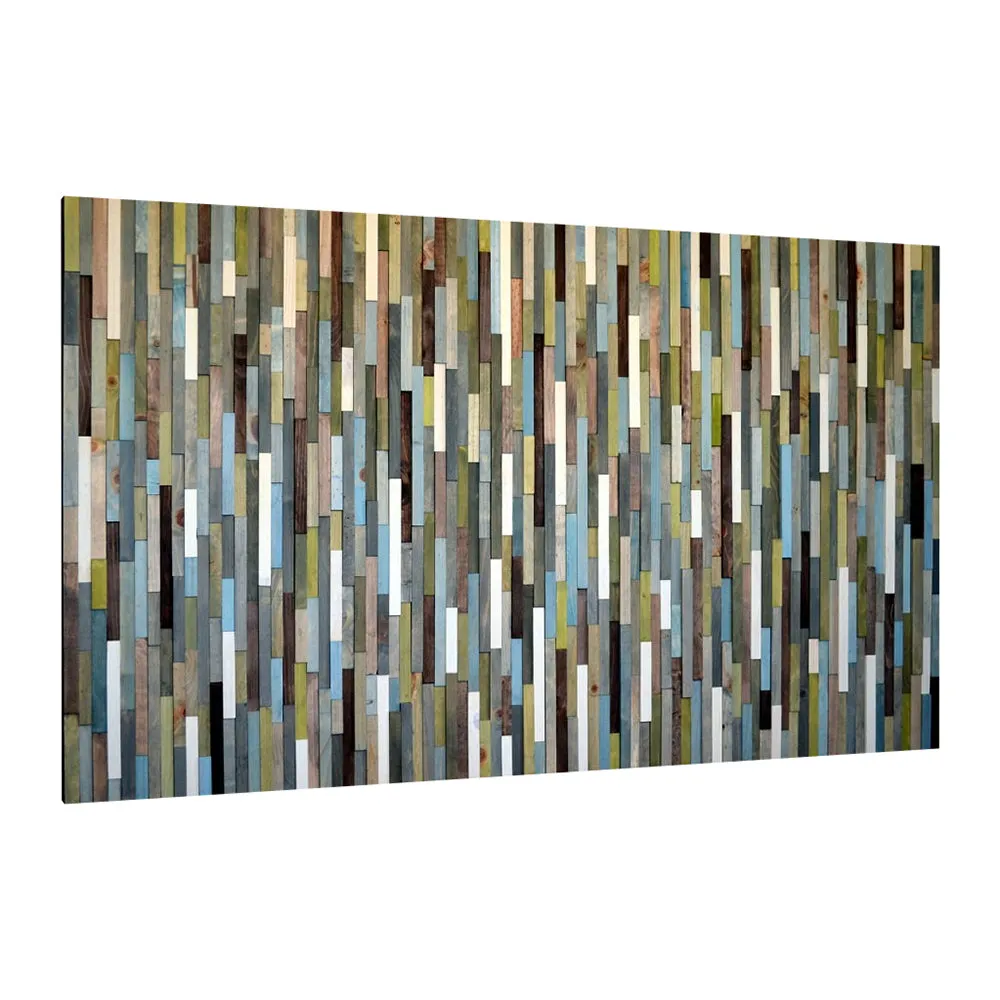 Wood Sculpture Queen Headboard or Wall Art - Skinny Rectangles - 36 x 65
