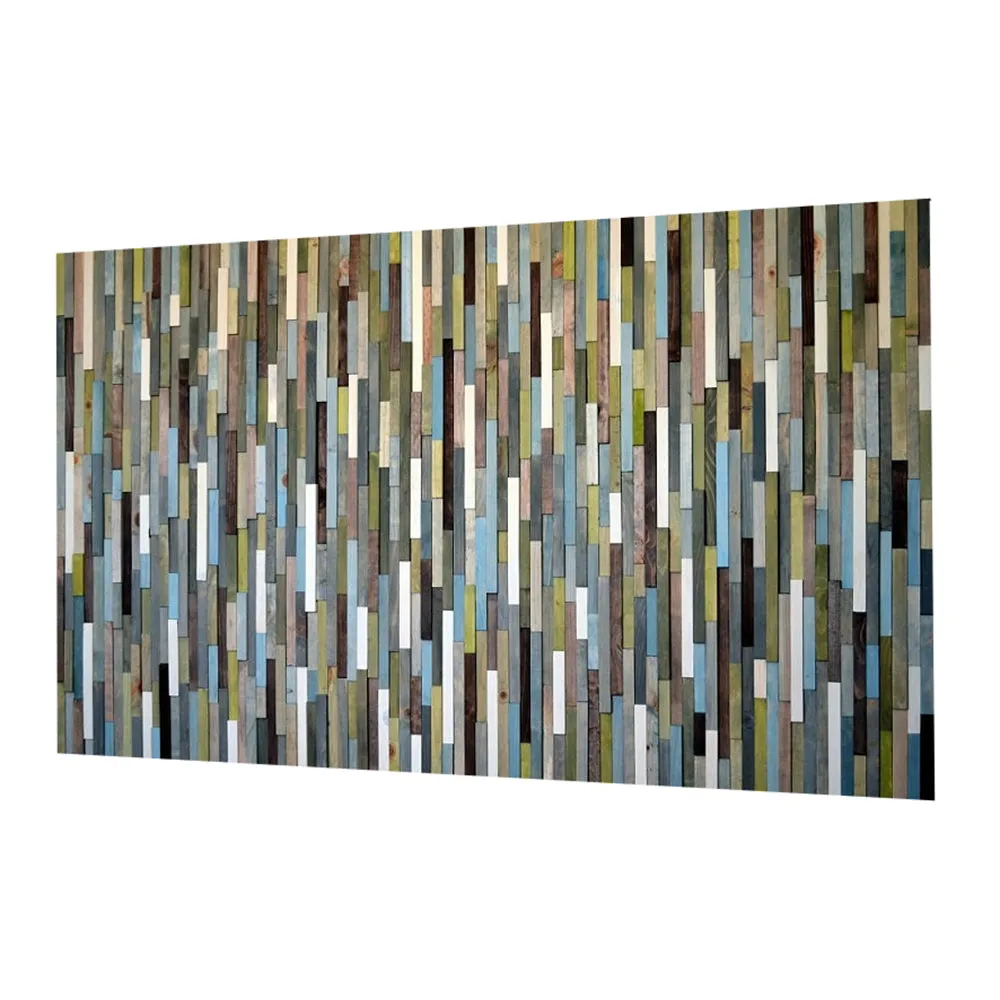 Wood Sculpture Queen Headboard or Wall Art - Skinny Rectangles - 36 x 65