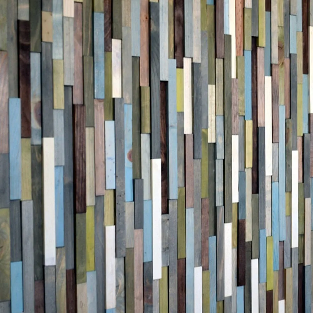 Wood Sculpture Queen Headboard or Wall Art - Skinny Rectangles - 36 x 65