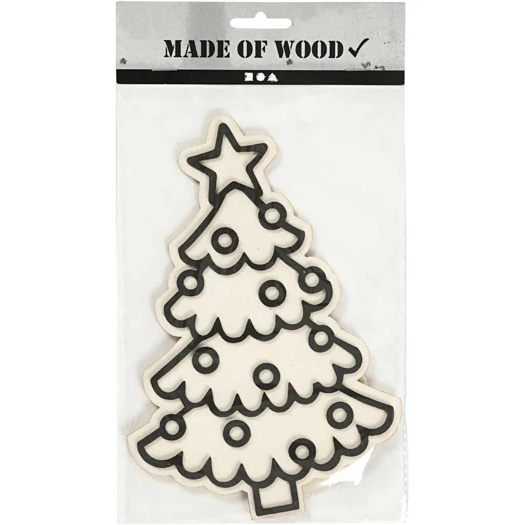 Wooden EVA Foam Figure With Stand Decoration Crafts H: 19.5 cm - Christmas Tree