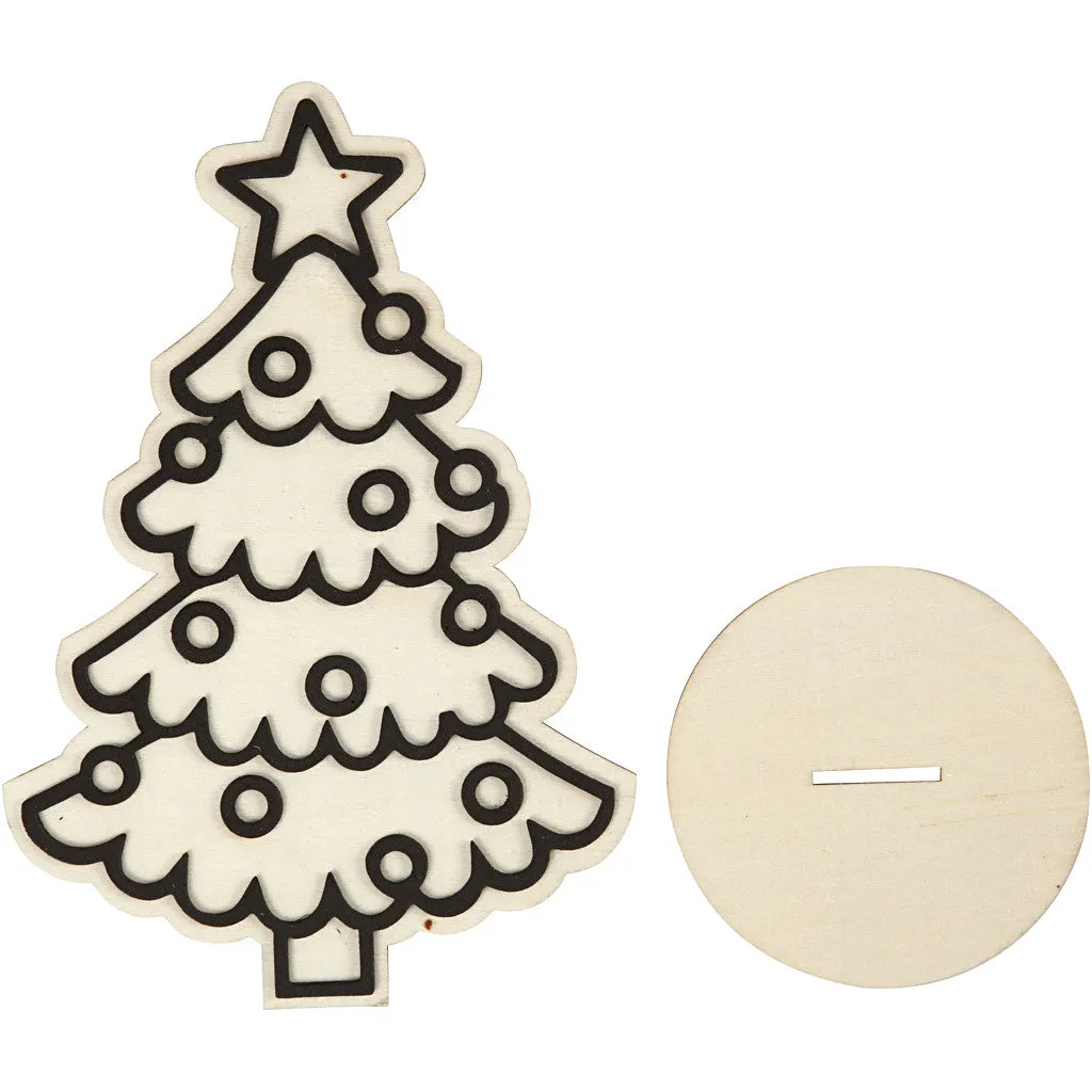 Wooden EVA Foam Figure With Stand Decoration Crafts H: 19.5 cm - Christmas Tree