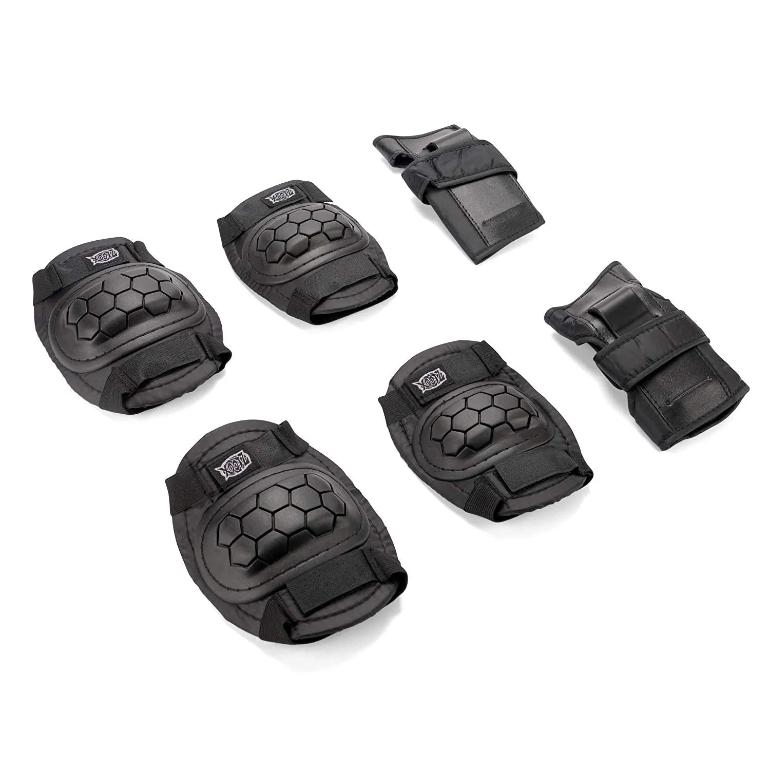Xootz Kids' Skate 6 Piece Knee, Elbow and Wrist Protective Set - Medium - Black